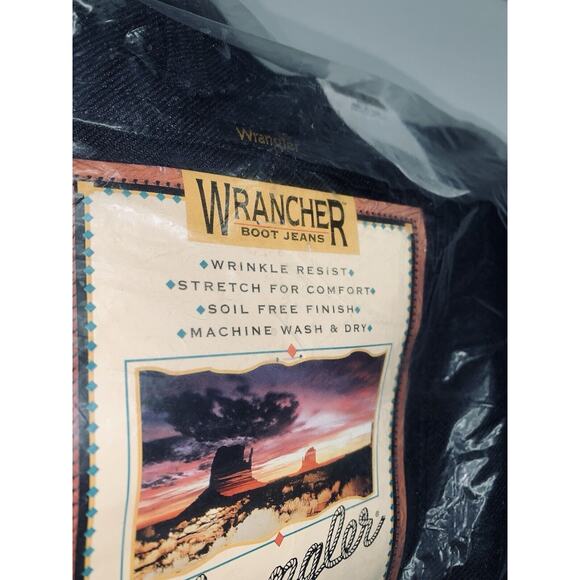 Wrangler Rancher Boot Jeans Regular Fit Tag Size 48 x 32 Black Polyester NWT - Picture 2 of 6